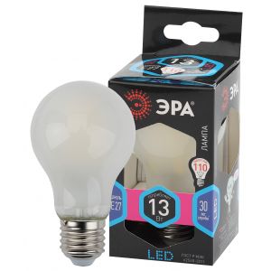 Лампа светодиодная Эра F-LED Е27 13 Вт А60 Груша прозрачная 4000К