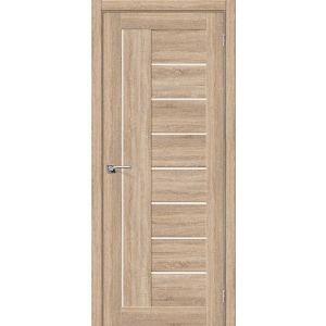 Дверь экошпон Порта-29 Light Sonoma Magic Fog со стеклом 2000х800 мм