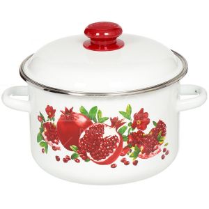 Кастрюля эмалированная, 4,0 л, Сибирские товары, Гранатовый сок 1MD201M