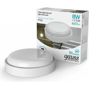 Светильник 8 Вт LED GAUSS UNIVERSAL круглый IP65 4000K D140x51