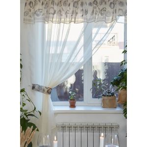Тюль с подхватом и ламбрекеном «Healthy life» 250х200см, 100% п/э, вуаль