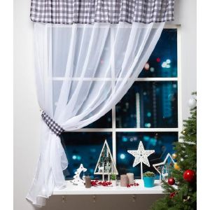 Тюль с подхватом и ламбрекеном «Happy New Year » 250х200см, 100% п/э, вуаль