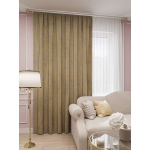 Штора портьерная Матрица 150*260 горчичный