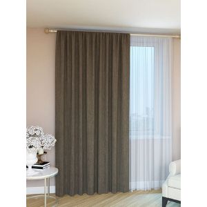 Штора портьерная Меланж 180*260 трюфель