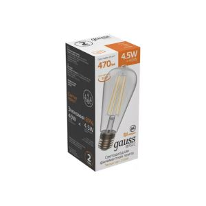 Лампа Gauss Basic Filament ST64 4.5W 470lm 2700K E 27 LED