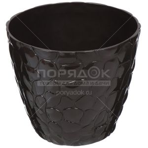 Горшок для цветов пластиковый Idea М3173 Камни коричневый ротанг, 2.6 л, 18 см