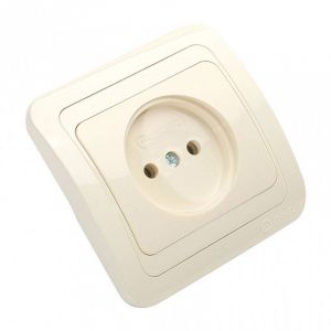 Розетка 1СП б/з кремовая (керамика) Mimoza Makel