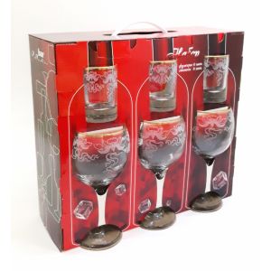 Подарочный набор 12 пр (6 фужеров + 6 стопок) 12081-З2 Золотая спираль