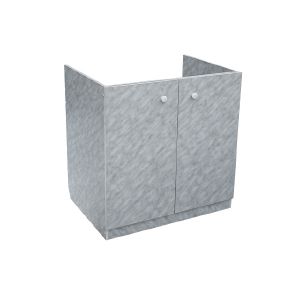 Подстолье для кухонной мойки из ДСП с полочкой 60x80 Белый мрамор