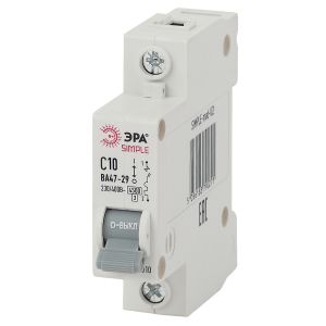 Автоматический выключатель Эра Simple 10A BA47-29 1P 4,5кА