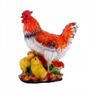 Фигура садовая гипс Курица с цыплятами 33x30 см ГАРДЕНВИЛЛ