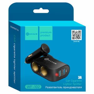 Разветвитель прикуривателя Dream WF-102 2USB 2 АЗУ 3А черный