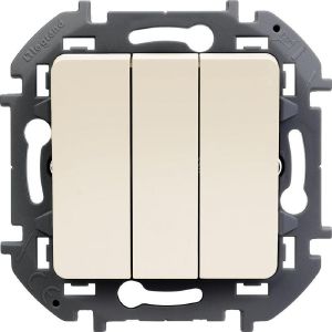 Мех. выключателя 3-кл. Inspiria 20А IP20 250В 10AX сл. кость Leg 673641