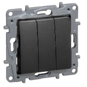 Мех. выключателя 3-кл. Inspiria 20А IP20 250В 10AX антрацит Leg 673643