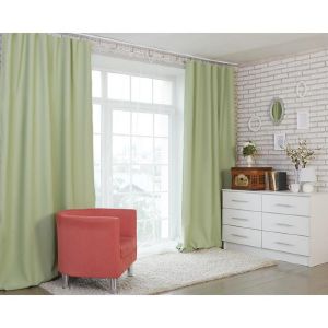 Штора портьерная Этель 135*250 блэкаут,мятный,100% пэ