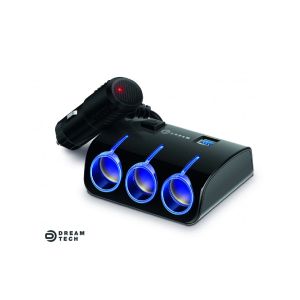 Разветвитель прикуривателя Dream TS02 2USB 3 АЗУ 1А черный