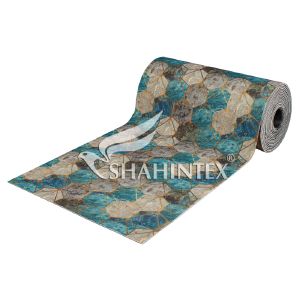 Коврик-дорожка SHAHINTEX DIGITAL PRINT Соты шир.100 см серо-голубой