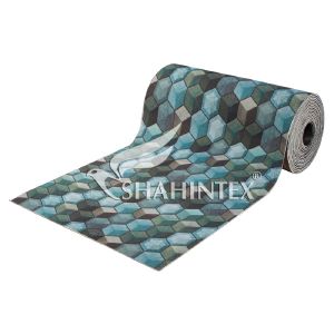 Коврик-дорожка SHAHINTEX DIGITAL PRINT Куб шир.100 см сине-зеленый