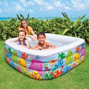 Бассейн надувной Intex 159х159х50 см Аквариум 57471