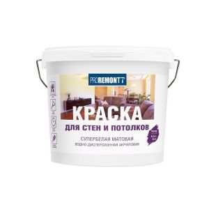 Краска для стен и потолков PROREMONTT супербелая 6,5 кг, Л-С