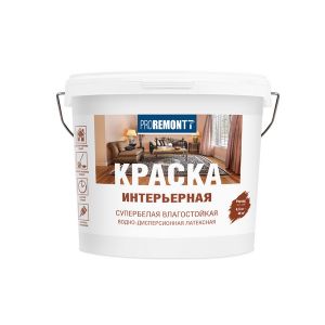 Краска интерьерная влагостойкая PROREMONTT супербелая 6,5 кг, Л-С