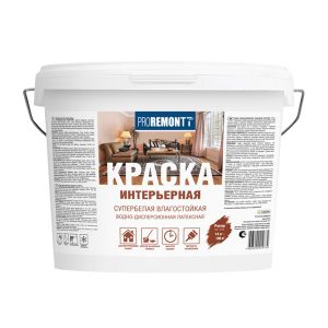 Краска интерьерная влагостойкая PROREMONTT супербелая 14 кг, Л-С