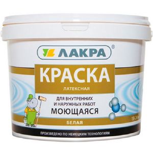 Краска моющаяся латексная Лакра белоснежная  6,5 кг