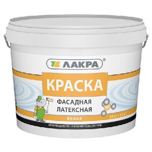 Краска фасадная латексная Лакра белоснежная 14 кг