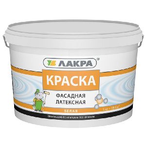 Краска фасадная латексная Лакра белоснежная 3 кг