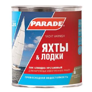 Лак яхтный алкидно-уретановый PARADE L20 Яхты и Лодки, матовый 0,75 л, Россия