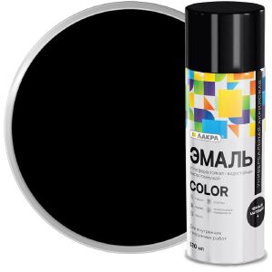 Эмаль аэрозольная универсальная ЛАКРА Color Черная матовая 4