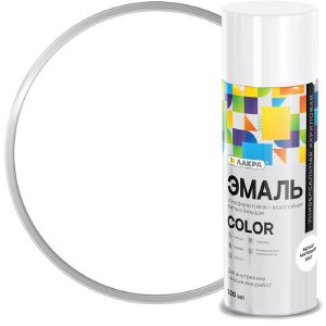 Эмаль аэрозольная универсальная ЛАКРА Color Белая матовая 1007