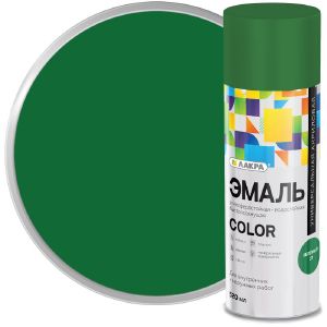 Эмаль аэрозольная универсальная ЛАКРА Color Зеленая 37