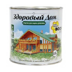 Защитно-декоративное покрытие Здоровый Дом 0,8 л Рябина
