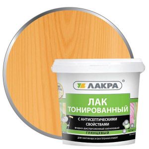 Лак в/д тонированный ЛАКРА 0,9 кг Орегон