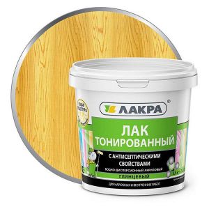 Лак в/д тонированный ЛАКРА 0,9 кг Сосна