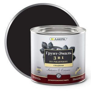 Грунт-эмаль 3 в 1 ЛАКРА Чёрный 1,7 кг