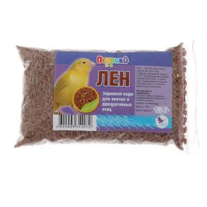 Корм «Семя льна» для птиц, пакет 100 г