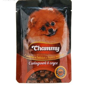 Влажный корм Chammy для собак, говядина в соусе, 85 г