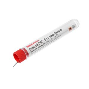 Припой ПОС-61 10 г в колбе d1мм с канифолью REXANT
