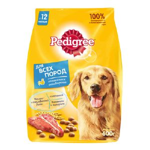 Сухой корм Pedigree для взрослых собак всех пород с говядиной, 600 г