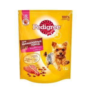Сухой корм Pedigree для взрослых собак миниатюрных пород с говядиной, 1,2 кг