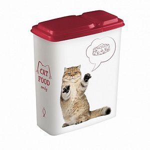 Контейнер для корма Lucky Pet 2,3 л Кошки, бордовый