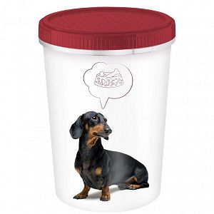 Контейнер для корма и лакомств Lucky Pet 1,6 л Собаки, бордовый