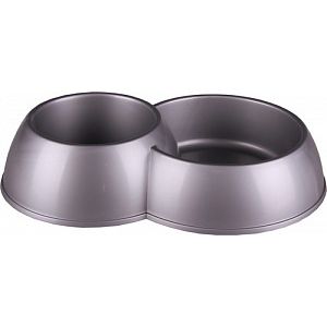 Миска для животных двойная М3941 серая