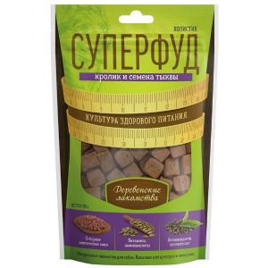 Деревенские лакомства СУПЕРФУД, Кролик и семена тыквы, 90г