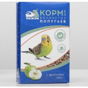 Корм «Пижон» для волнистых попугаев с фруктами, 500 г