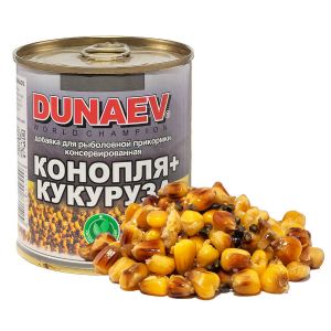 Добавка для прикормки металлобанка 320 мл «Дунаев Конопля Кукуруза»