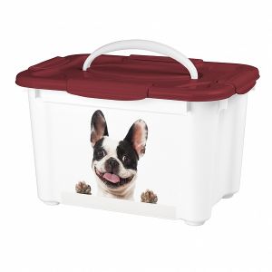 Контейнер для корма с декором Lucky Pet 5,5 л Собаки, бордовый