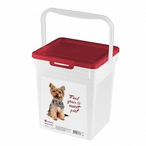 Контейнер для корма Lucky Pet 8 л Собаки, бордовый